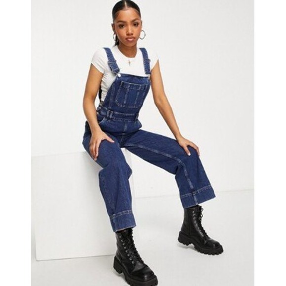 Other Stories Wide Leg Cropped Overalls Large 10 - Picture 5 of 16